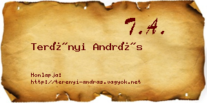 Terényi András névjegykártya