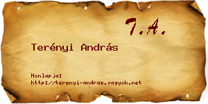 Terényi András névjegykártya